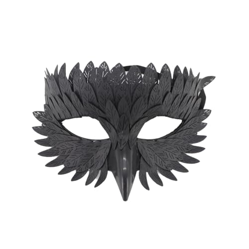 YIGZYCN Maskerades Maske Vogel Schnabel Maske Eule Feder Halbgesichtsmaske Halloween Maske von YIGZYCN