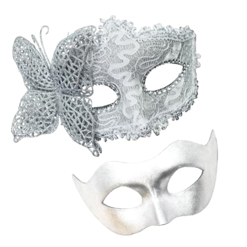 YIGZYCN Paar Maskerade Maske Paar Maskerade Augenmaske Halbgesicht Halloween Kostüm Maske für Damen Herren Halloween Hochzeit Abschlussball von YIGZYCN