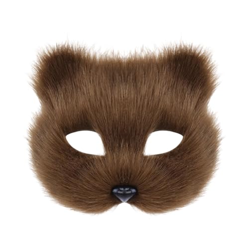 YIGZYCN Plüsch-Tiermaske, pelzige Katzen, halbe Gesichtsmaske für Erwachsene, Maskerade, Halloween, Party, Cosplay, Kostüm, Zubehör, Brillen YIGZYCN Plüsch-Tiermaske, pelzige Katzen, halbe Gesichtsmaske für Erwachsene, Maskerade, Halloween, Party, Cosplay, Kostüm, Zubehör, Brillen von YIGZYCN