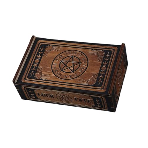 YIGZYCN Push Pull Tarot Karten Aufbewahrungsbox Holz Tarot Karten Aufbewahrungshülle Kleine Schmuckstück von YIGZYCN