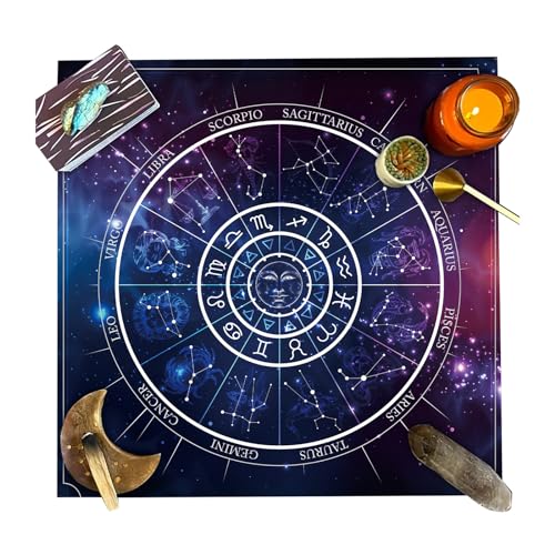 YIGZYCN Tarot Karten Tischdecke Altäre Mondphase Astrologie Tischdecke Weissagungen Kartenmatte Wandteppich Wanddekoration Altäre Tarot Karten Tuch von YIGZYCN