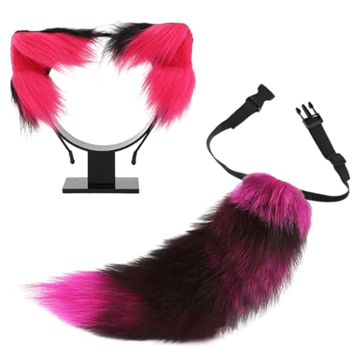 YIGZYCN Tier-Rollenspiel-Outfit-Set, pelziges Tierschwanz-Kostüm und Plüsch-Ohr-Stirnband für Damen, Halloween, Cosplay, Tierkostüm YIGZYCN Tier-Rollenspiel-Outfit-Set, pelziges Tierschwanz-Kostüm und Plüsch-Ohr-Stirnband für Damen, Halloween, Cosplay, Tierkostüm von YIGZYCN