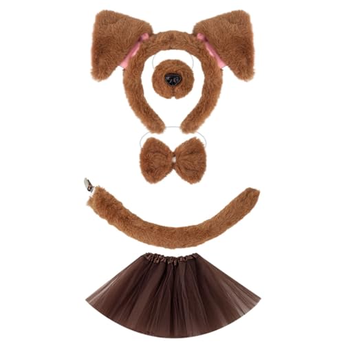 YIGZYCN Tierkostüme, Hundeohren, Stirnband, Schwanz, Tutu, Rock für Halloween, Cosplay, Party YIGZYCN Tierkostüme, Hundeohren, Stirnband, Schwanz, Tutu, Rock für Halloween, Cosplay, Party von YIGZYCN