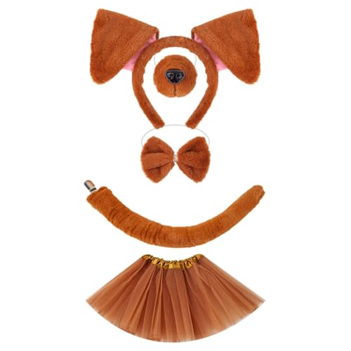 YIGZYCN Tierkostüme, Hundeohren, Stirnband, Schwanz, Tutu, Rock für Halloween, Cosplay, Party YIGZYCN Tierkostüme, Hundeohren, Stirnband, Schwanz, Tutu, Rock für Halloween, Cosplay, Party von YIGZYCN