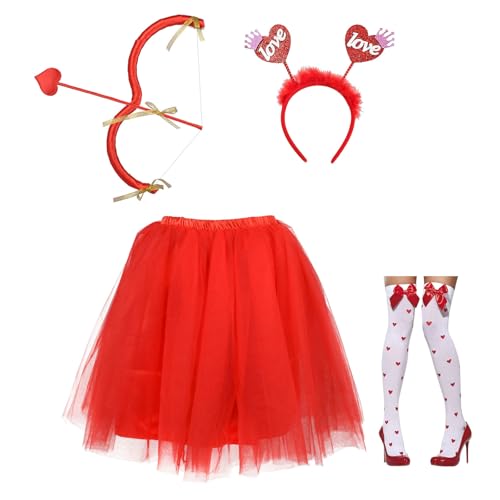 YIGZYCN Valentinstags-Amor-Kostüm, Schleifen, Pfeile, Herz, Stirnband, Tutus, Rock, Engel, Kostümzubehör für Halloween, Party, Valentinstag, Amor-Kostüm-Set YIGZYCN Valentinstags-Amor-Kostüm, Schleifen, Pfeile, Herz, Stirnband, Tutus, Rock, Engel, Kostümzubehör für Halloween, Party, Valentinstag, Amor-Kostüm-Set von YIGZYCN