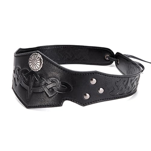 YIGZYCN Verstellbares Leder Stirnband Mittelalterlich Stirnband Halloween Cosplay Accessoire Kopfbedeckung Fahrkleidung YIGZYCN Verstellbares Leder Stirnband Mittelalterlich Stirnband Halloween Cosplay Accessoire Kopfbedeckung Fahrkleidung von YIGZYCN