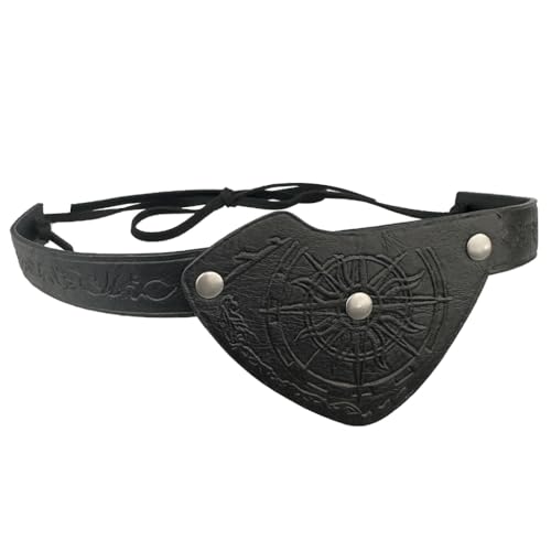 YIGZYCN Vintage geprägte Leder-Augenmaske, Mittelalter-Kostüm-Zubehör für Herren, Halloween von YIGZYCN
