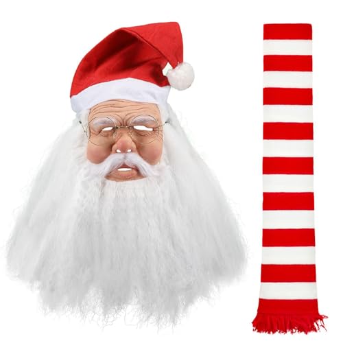 YIGZYCN Weihnachtsmann-Kostüm, Verkleidung für Erwachsene, Weihnachtsmann-Kostüm, komplettes Gesichtsschal, Weihnachtsmann-Kostüm-Set von YIGZYCN
