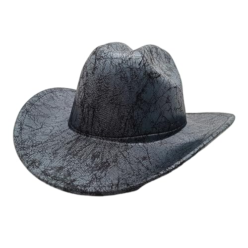 YIGZYCN Westernhut aus PU-Leder mit Retro-Textur, Uni, Kostüm-Requisiten, Westernhut für Rollenspiele, Veranstaltungen, Maskeraden YIGZYCN Westernhut aus PU-Leder mit Retro-Textur, Uni, Kostüm-Requisiten, Westernhut für Rollenspiele, Veranstaltungen, Maskeraden von YIGZYCN