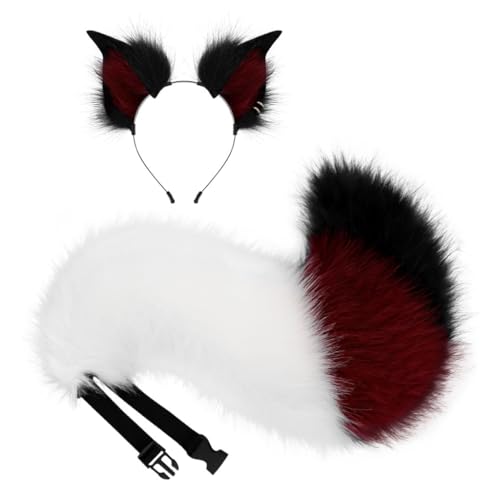 YIGZYCN Wolf Katzen Füchse Schwanz mit Füchsen Ohren Stirnbänder Halloween Weihnachten Cosplay Party Kostüm Spielzeug für Frau Mann Katzen Kostüm YIGZYCN Wolf Katzen Füchse Schwanz mit Füchsen Ohren Stirnbänder Halloween Weihnachten Cosplay Party Kostüm Spielzeug für Frau Mann Katzen Kostüm von YIGZYCN