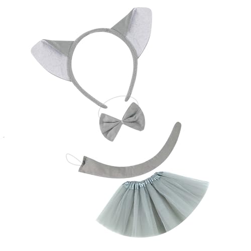 YIGZYCN Wolf-Tier-Kostüm-Zubehör, Wolf-Stirnband, Schwanz, Fliege, Rock für Kinder, Jungen, Mädchen, Teenager, Rollenspiele, Halloween, Cosplay YIGZYCN Wolf-Tier-Kostüm-Zubehör, Wolf-Stirnband, Schwanz, Fliege, Rock für Kinder, Jungen, Mädchen, Teenager, Rollenspiele, Halloween, Cosplay von YIGZYCN