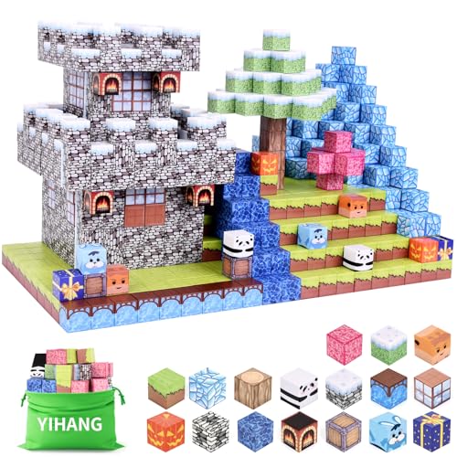 YIHANG 100Pcs Magnetische Bauklötze für Kinder, Build Magnet Ice Castle World Set, Magnet Spielzeug Geburtstag für Jungen Mädchen Alter 3-4 4-5 6-8+, STEM Sensory Toys Creative Kid Games YIHANG 100Pcs Magnetische Bauklötze für Kinder, Build Magnet Ice Castle World Set, Magnet Spielzeug Geburtstag für Jungen Mädchen Alter 3-4 4-5 6-8+, STEM Sensory Toys Creative Kid Games von YIHANG