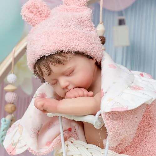YIHANGG 32cm Realistisch Mini Reborn Baby Puppe Weich Ganzkörper Silikon Neugeborene Puppe Handflächengröße Kind Geburtstag Weihnachten Geschenke Sammlungen von YIHANGG