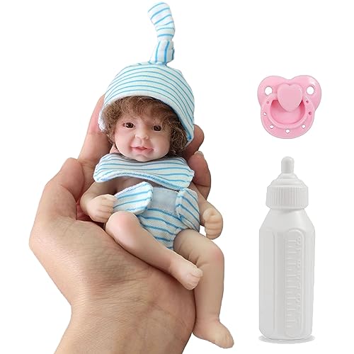 YIHANGG Realistisch Mini Reborn Baby Puppe Weich Ganzkörper Silikon Neugeborene Puppe Handflächengröße Kind Geburtstag Weihnachten Geschenke Sammlungen(6 inch/15 cm,C) von YIHANGG