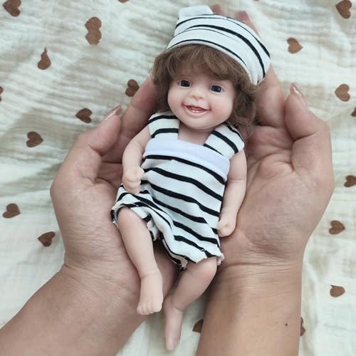 YIHANGG Realistisch Mini Reborn Baby Puppe Weich Ganzkörper Silikon Neugeborene Puppe Handflächengröße Kind Geburtstag Weihnachten Geschenke Sammlungen von YIHANGG