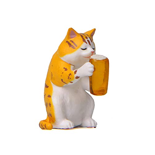 YIHANSS Mini Beer Cat Car Armaturenbrettdekoration Automobile Innenzeug Spielzeug Cartoon Welpe Figuren Puppen Süßes Spielzeug für Autoramente Geschenke (Farbname: Schwarz) von YIHANSS