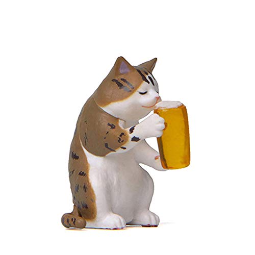 YIHANSS Mini Beer Cat Car Armaturenbrettdekoration Automobile Innenzeug Spielzeug Cartoon Welpe Figuren Puppen Süßes Spielzeug für Autoramente Geschenke (Farbname: Schwarz) von YIHANSS