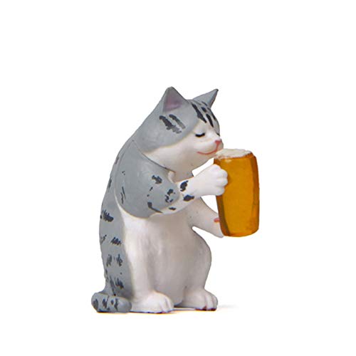 YIHANSS Mini Beer Cat Car Armaturenbrettdekoration Automobile Innenzeug Spielzeug Cartoon Welpe Figuren Puppen Süßes Spielzeug für Autoramente Geschenke (Farbname: Schwarz) von YIHANSS