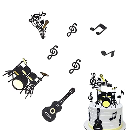 16-teiliges Happy Birthday-Kuchenaufsatz-Set, Musiknoten, Cupcake-Topper, Musikthema, Geburtstagspartyzubehör, Musikinstrument, Cupcake-Topper für Geburtstag, Musiker, Party 16-teiliges Happy Birthday-Kuchenaufsatz-Set, Musiknoten, Cupcake-Topper, Musikthema, Geburtstagspartyzubehör, Musikinstrument, Cupcake-Topper für Geburtstag, Musiker, Party von YIHECWY