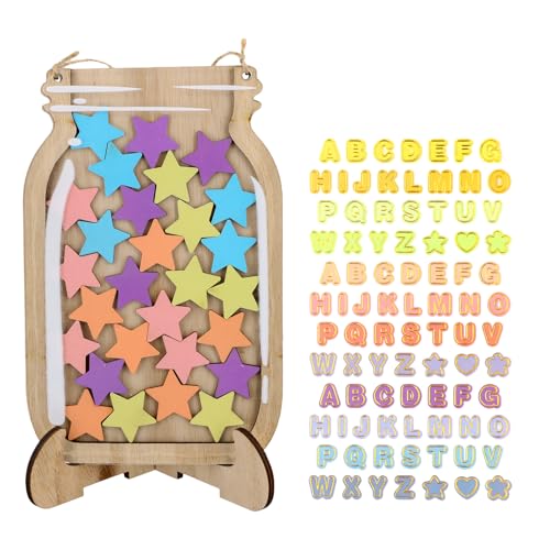 YILANJIN Sterne Belohnungsglas, Belohnungsglas Klassenzimmer, Kinder Belohnung Jar mit 30 Sternen, Hölzerne Belohnungsgläser, Belohnungssystem Kinder, Belohnungstafel für Klassenzimmer YILANJIN Sterne Belohnungsglas, Belohnungsglas Klassenzimmer, Kinder Belohnung Jar mit 30 Sternen, Hölzerne Belohnungsgläser, Belohnungssystem Kinder, Belohnungstafel für Klassenzimmer von YILANJIN