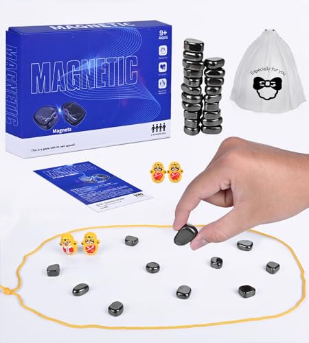 Tisch-Magnetspielzeug Magnetstein-Brettspiel Schachspiel Lernspiel Checkers-Spielzeug für die Familie Weihnachtsfeier Tragbares Magnetstein-Brettspiel Partyzubehör von YILAYMEI