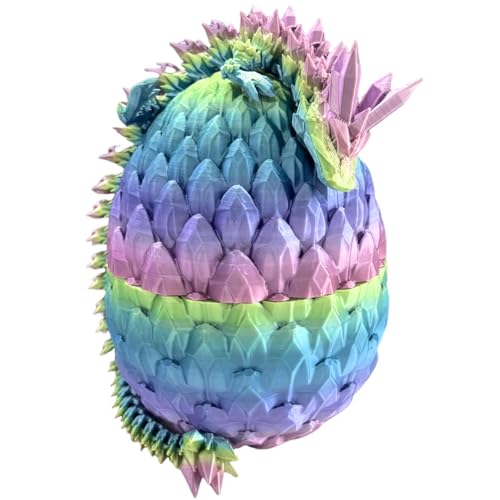 3D-Druck-Drachenei, geheimnisvolles Kristalldrachenei mit Drachen im Inneren (bunt – A) von YILCER