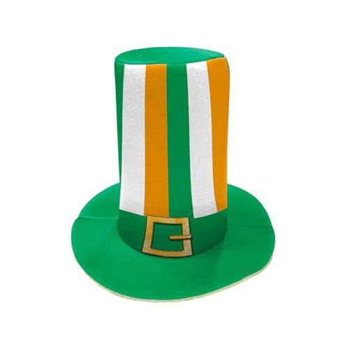 YILEEGOO Irland Festival Zylinderhut, Irish Shamrock Green Zylinder für Party Parade (Smaragdgrün, M) von YILEEGOO