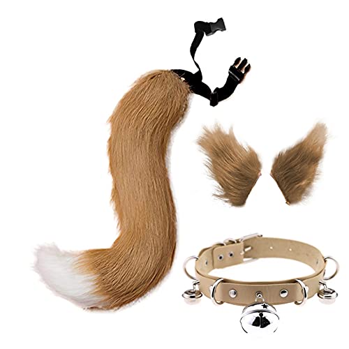 YILEEGOO Katze, Wolf, Fuchsohren und Schwanz, Set für Mädchen und Frauen, pelziges Tier, Katze, Fuchsschwanz, Kunstfell, Wolfsohr, Stirnband, Lederhalsband, Chocker, Kostüm-Set für Party, Halloween, YILEEGOO Katze, Wolf, Fuchsohren und Schwanz, Set für Mädchen und Frauen, pelziges Tier, Katze, Fuchsschwanz, Kunstfell, Wolfsohr, Stirnband, Lederhalsband, Chocker, Kostüm-Set für Party, Halloween, von YILEEGOO