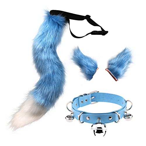 YILEEGOO Katze, Wolf, Fuchsohren und Schwanz, Set für Mädchen und Frauen, pelziges Tier, Katze, Fuchsschwanz, Kunstfell, Wolfsohr, Stirnband, Lederhalsband, Chocker, Kostüm-Set für Party, Halloween, YILEEGOO Katze, Wolf, Fuchsohren und Schwanz, Set für Mädchen und Frauen, pelziges Tier, Katze, Fuchsschwanz, Kunstfell, Wolfsohr, Stirnband, Lederhalsband, Chocker, Kostüm-Set für Party, Halloween, von YILEEGOO