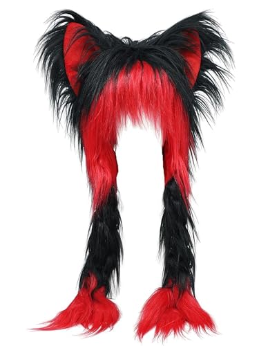 YILEEGOO Kunstfell-Katze, Fuchsohren, Kopfbedeckung, Plüsch, Winter, warm, Pelzanzug, Kostüm, Anime JK Lolita Y2K, Cosplay, Zubehör, Party-Requisiten für Halloween, Rot, Einheitsgröße YILEEGOO Kunstfell-Katze, Fuchsohren, Kopfbedeckung, Plüsch, Winter, warm, Pelzanzug, Kostüm, Anime JK Lolita Y2K, Cosplay, Zubehör, Party-Requisiten für Halloween, Rot, Einheitsgröße von YILEEGOO