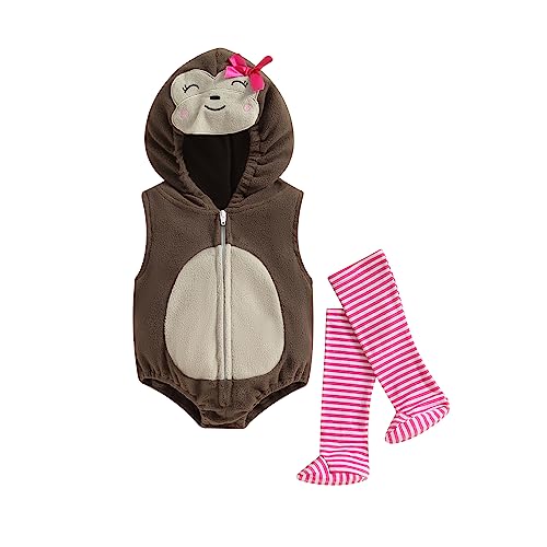 YILEEGOO Neugeborenes Baby Jungen Mädchen Tierkostüme Säugling Halloween Cosplay Outfit Kleinkind Obst Fancy Kostüm Reißverschluss Kapuze Strampler Overall mit Strümpfen Leggings (Brauner Affe, 0-6 YILEEGOO Neugeborenes Baby Jungen Mädchen Tierkostüme Säugling Halloween Cosplay Outfit Kleinkind Obst Fancy Kostüm Reißverschluss Kapuze Strampler Overall mit Strümpfen Leggings (Brauner Affe, 0-6 von YILEEGOO