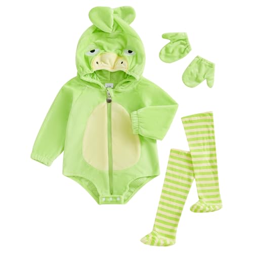 YILEEGOO Neugeborenes Baby Jungen Mädchen Tierkostüme Säugling Halloween Cosplay Outfit Kleinkind Obst Fancy Kostüm Reißverschluss Kapuze Strampler Overall mit Strümpfen Leggings (Grün, 6-12 Monate) YILEEGOO Neugeborenes Baby Jungen Mädchen Tierkostüme Säugling Halloween Cosplay Outfit Kleinkind Obst Fancy Kostüm Reißverschluss Kapuze Strampler Overall mit Strümpfen Leggings (Grün, 6-12 Monate) von YILEEGOO