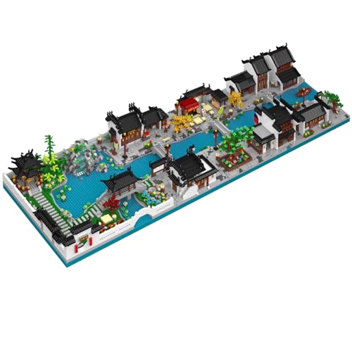 2 in 1 Jiangnan-Hof Mini Bausteine Bausatz, 6805 Teile Modular Haus Architektur Mikro Bauklötze Modellbausätze, MOC Kreativität Klemmbausteine Modellbausatz, Nicht Kompatibel mit Großen Marken von YILETKC