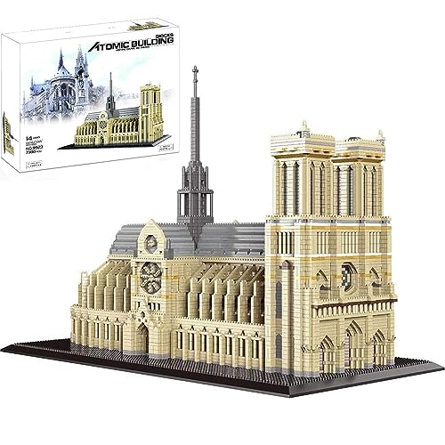 YILETKC Modular Haus Bausteine Bausatz, 7380 Teile Notre-Dame de Paris Modellbausatz, Berühmte Architektur 3D Modell Spielzeug, Architektur Konstruktionsspielzeug Geschenk für Kinder und Erwachsene von YILETKC