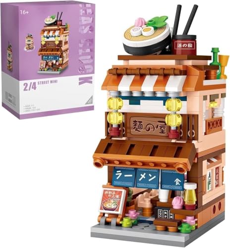 YILETKC Modular Haus Bausteine Modell, 412 Teilen Japanische Street View Architektur Baustein Modell, Architektur Bausatz Custom Bauspiel Geschenk für Kinder und Erwachsene von YILETKC