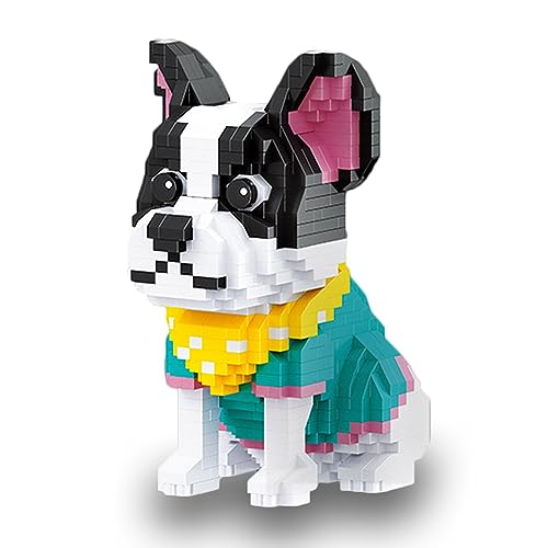 YILETKC Niedliche Hund Mikro Bausteine, 917 Teile Französische Bulldogge Klemmbausteine Spielzeug Modell, DIY Mini Bausteine Spielzeug, Geschenk für Kinder und Erwachsene von YILETKC