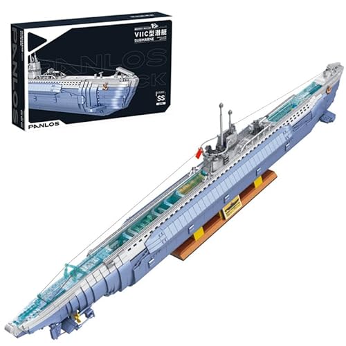 Submarine Schiff Bausteine, 6112 Teile Deutsches U-förmiges U-Boot Klemmbausteine Modell Bausatz, Schiffe Modular Bauspielzeug, Konstruktionsspielzeug Kompatibel mit Lego von YILETKC