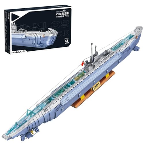 YILETKC Submarine Schiff Bausteine, 6112 Teile Deutsches U-förmiges U-Boot Klemmbausteine Modell Bausatz, Schiffe Modular Bauspielzeug, Konstruktionsspielzeug Geschenk für Kinder und Erwachsene von YILETKC