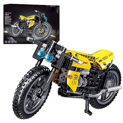 YILETKC Technik Motorrad Bausteine Modell, 382 Teile Technik Rennen Motorrad Modell Bausatz, Motorrad Modell Konstruktionsspielzeug Geschenk für Kinder und Erwachsene von YILETKC