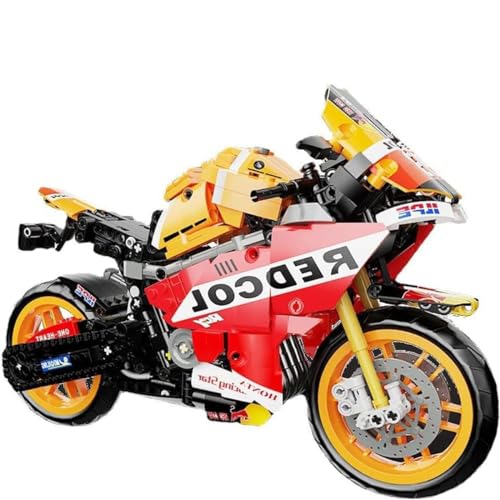 YILETKC Technik Motorrad Bausteine für Honda CBR, 811 Teile Klemmbausteine Technik Supermotorrad, Technik Rennen Motorrad Konstruktionsspielzeug Geschenk für Kinder und Erwachsene von YILETKC