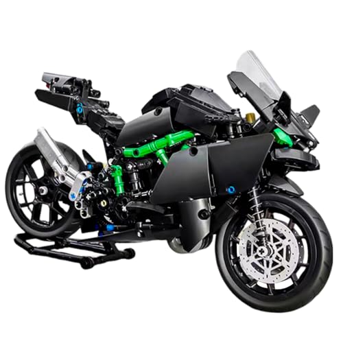 Technik Motorrad Bausteine für Kawasaki H2R, 838 Teile Klemmbausteine Technik Supermotorrad, Technik Rennen Motorrad Konstruktionsspielzeug Kompatibel mit Lego Technic von YILETKC