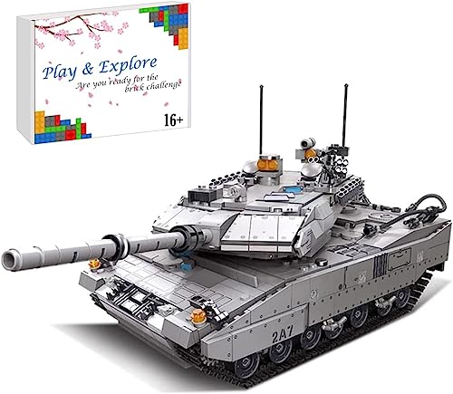YILETKC Technik Panzer Bausteine, 1498 Teile Leopard 2A7 Militär Panzer Konstruktionsspielzeug, WW2 Armee Klemmbausteine Tank Modellbausatz, Geschenk für Kinder und Erwachsene Technic von YILETKC
