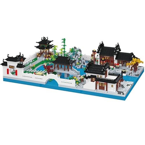 YILETKC Jiangnan-Hof Mini Bausteine Bausatz, 3246 Teile Modular Haus Architektur Mikro Bauklötze Modellbausätze, MOC Kreativität Klemmbausteine Modellbausatz, Nicht Kompatibel mit Großen Marken von YILETKC