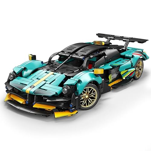 YILETKC Technik Rennwagen Bausatz, 1:14 Aston Martin Valkyrie Bausatz, 982 Teile Super Sportwagen Bausteine Sets von YILETKC