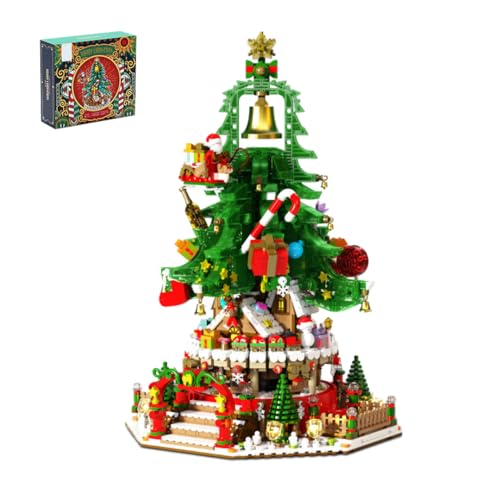 YILETKC Weihnachtsbaum Mini Bausteine Bausatz, 2963 Teile Weihnachtsbaum Mikro Bauklötze Modellbausätze, MOC Kreativität Klemmbausteine Modellbausatz, Nicht Kompatibel mit Großen Marken von YILETKC