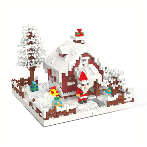 YILETKC Weihnachtshäuschen Mini Bausteine Bausatz, 2308 Teile Weihnachtshäuschen Mikro Bauklötze Modellbausätze, MOC Kreativität Klemmbausteine Modellbausatz, Nicht Kompatibel mit Großen Marken von YILETKC