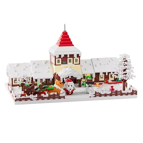 YILETKC Weihnachtshäuschen Mini Bausteine Bausatz, 6200 Teile Weihnachtshäuschen Mikro Bauklötze Modellbausätze, MOC Kreativität Klemmbausteine Modellbausatz, Nicht Kompatibel mit Großen Marken von YILETKC