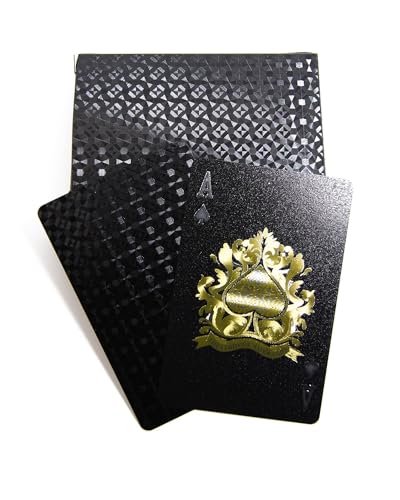 YIMINGOUFEI Folie Kunststoff wasserdichte Pokerkarten, magisches Spiel Spieldeck für Spiel Familie und Geburtstagsfeier (Gold & Silberfolie) von YIMINGOUFEI