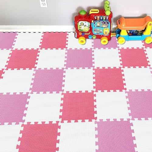 YIMINYUER 25 Teile Puzzlematte Spielmatte Krabbelmatten Spielteppich Schutzmatten Schadstofffrei geruchlos für Baby Kinder R01R03R09G301025 von YIMINYUER