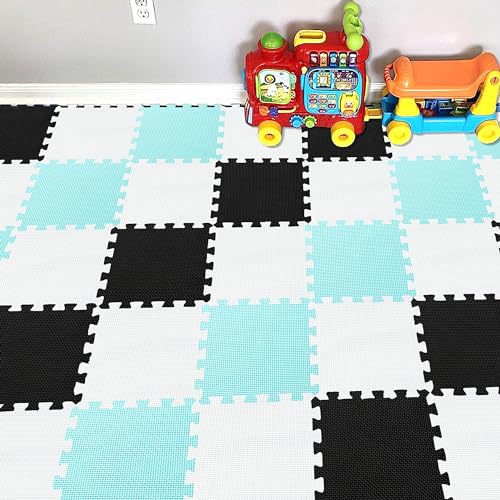 YIMINYUER 25 Teile Puzzlematte Spielmatte Krabbelmatten Spielteppich Schutzmatten Schadstofffrei geruchlos für Baby Kinder R01R04R08G301025 von YIMINYUER